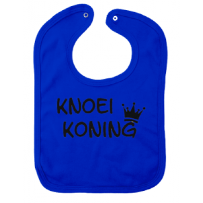 Slabbetje druknoopje "Knoei koning" Slabbetje druknoopje "Knoei koning"
